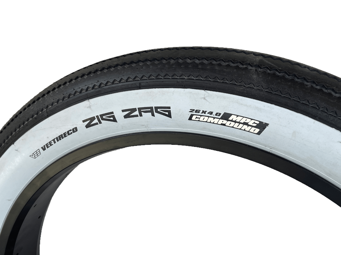 VeeTire ZIGZAG White Wall - 26x4 - Fatbike Dæk 2 VeeTire ZIGZAG White Wall - 26x4 - Fatbike Dæk - Billede 2