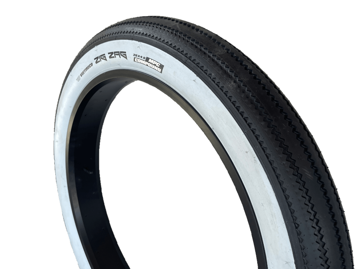 VeeTire ZIGZAG White Wall - 26x4 - Fatbike Dæk 1 VeeTire ZIGZAG White Wall - 26x4 - Fatbike Dæk