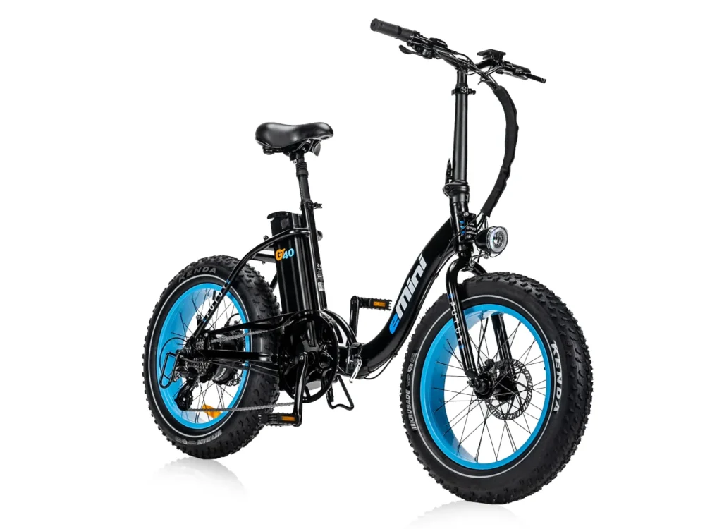 Forside 33 Efuture Elcykel eMini Low GT40 Sort med Blå fælge