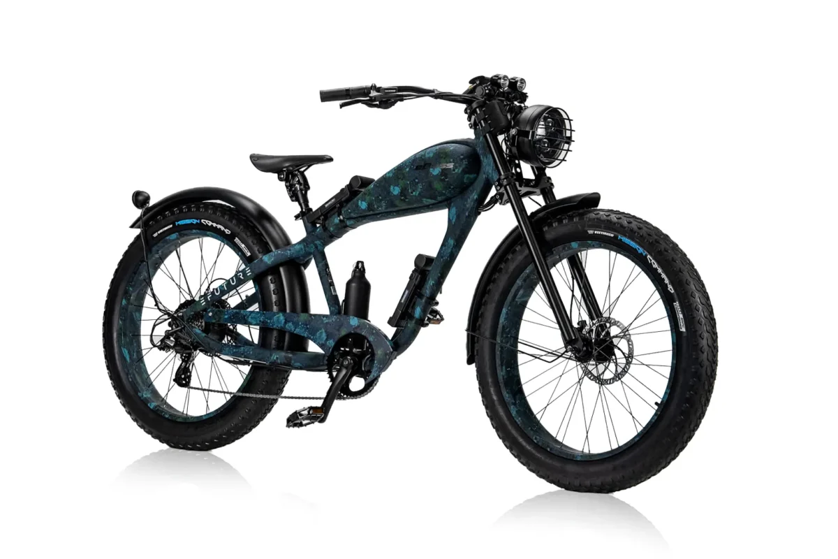 Efuture Retro Elcykel eBoss Blå Camo Mission Command