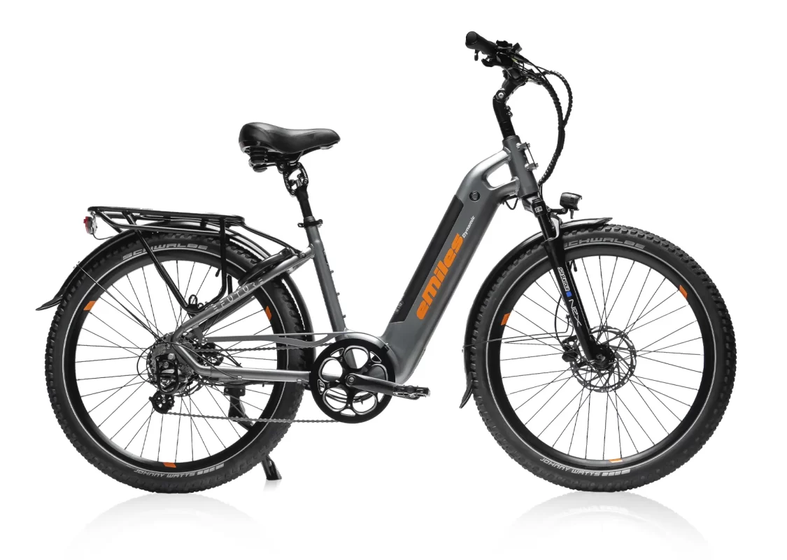 Efuture Elcykel eMiles Dynamic Titanium Grå Orange Stickers
