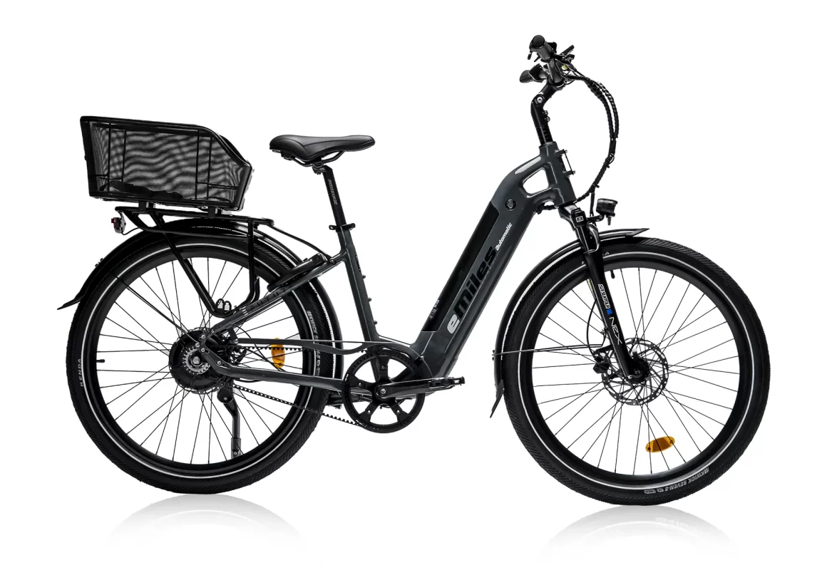 Efuture Elcykel eMiles Automatic Antracitgrå med Fiber Tech bagkurv
