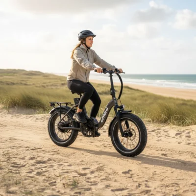 EFUTURE eMini Low Gråbrun på stranden
