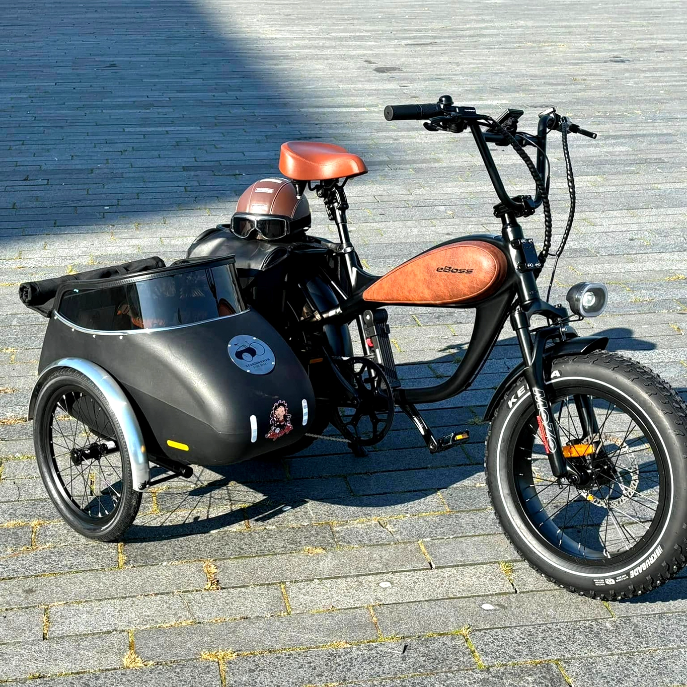 EFUTURE eBoss Fatbike Elcykel Motorcykel Sort med sidevogn