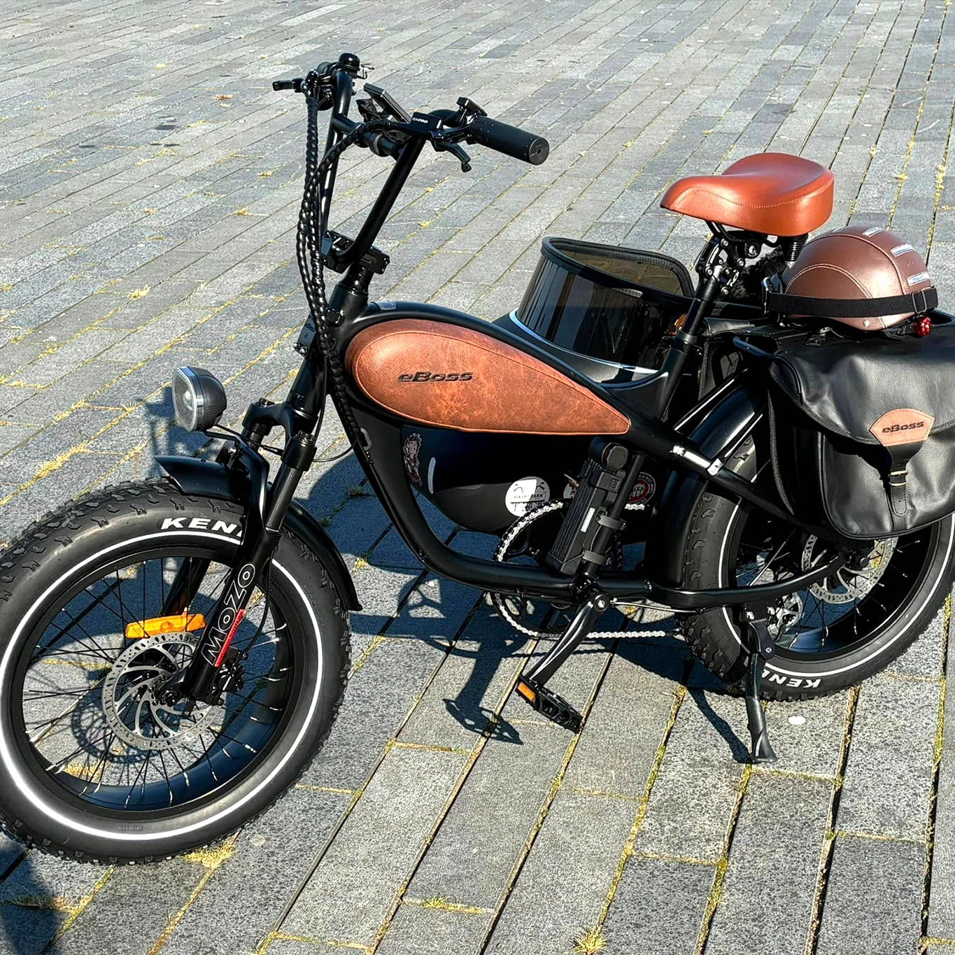 EFUTURE eBoss Fatbike Elcykel Motorcykel Sort med sidevogn
